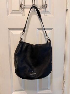 kate spade Black Pebbled Leather Hobo Shoulder Bag
